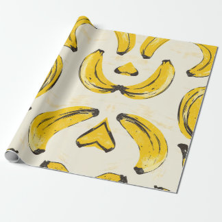 Retro Banana Wrapping Papper Presentpapper