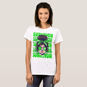 Retro Bandana Girl Lymphoma Survivor T Shirt