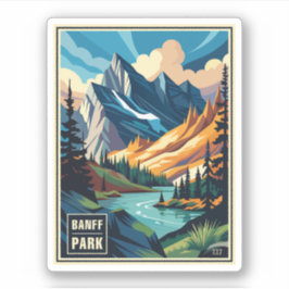 Retro Banff nationalpark Klistermärken