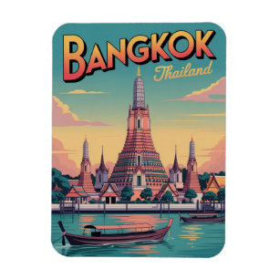 Retro Bangkok stad Wat Aru Thailand presentidéer Magnet