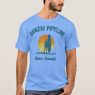 Retro Banzai Pipeline Surfer Oahu Hawaii  T Shirt