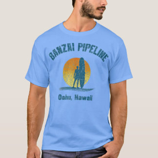 Retro Banzai Pipeline Surfer Oahu Hawaii T Shirt