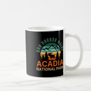 Retro Bar Harbor Maine Acadia National Park Älg Kaffemugg