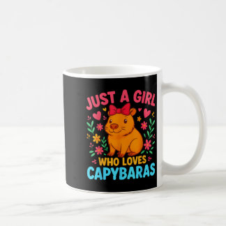 Retro bara en flicka som Kärlek Capybaras Boho Blo Kaffemugg