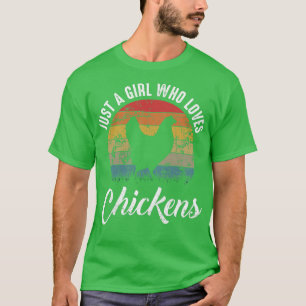 Retro bara en flicka som Kärlek Chickens Farmer Fu T Shirt