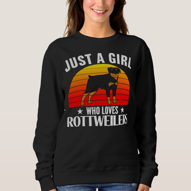 Retro, bara en flicka som Kärlek Rottweilers 21 T Shirt (Framsida)