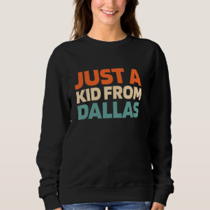 Retro, bara en Kid från Texas Dallas American Vint T Shirt