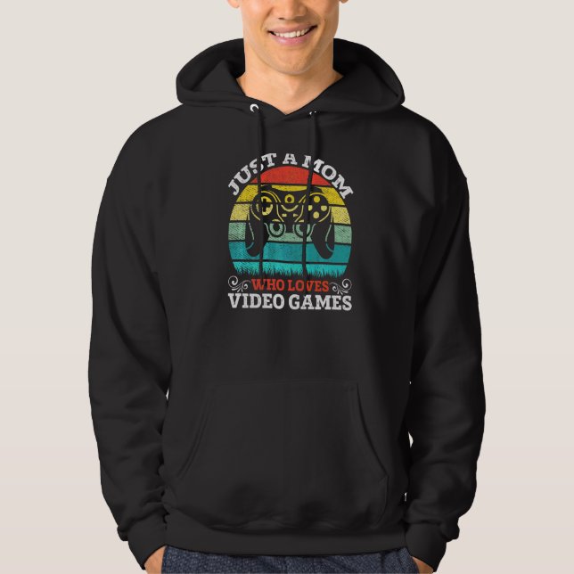 Retro Bara en Mamma som Kärlek videospel Mor Da Hoodie (Framsida)