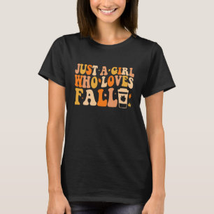 Retro Bara en tjej som älskar höst Pumpkin Spice H T Shirt