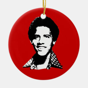 Retro Barack Obama Julgransprydnad Keramik
