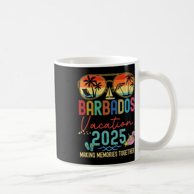 Retro Barbados Vacation 2025 Memories Matching Gro Kaffemugg (Höger)