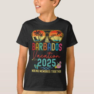 Retro Barbados Vacation 2025 Memories Matching Gro T Shirt