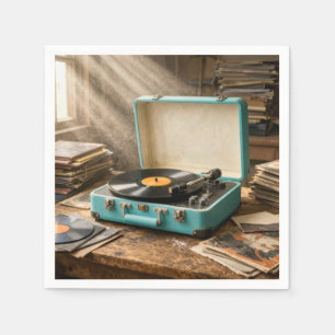 Retro Bärbar Skivspelare Pappersservett