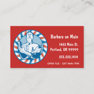 Retro Barber Badge Visitkort