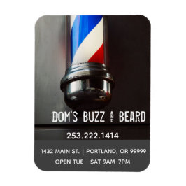 Retro Barber Pole Mörk Grått Business Magnet