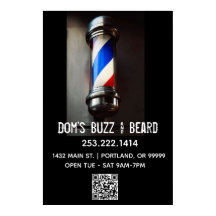 Retro Barber Pole & QR Code Business