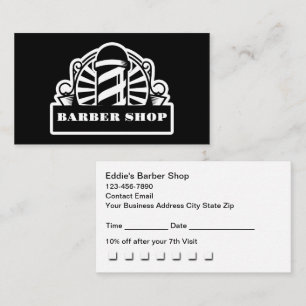 Retro Barber Shopps Avtalsbelöningar Visitkort