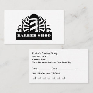Retro Barber Shopps Bokningsbelöningar Visitkort