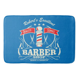Retro Barber Stylist Work Floor mat Blue Badrumsmatta