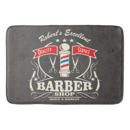 Retro Barber Stylist Work Floor mat Grått Badrumsmatta