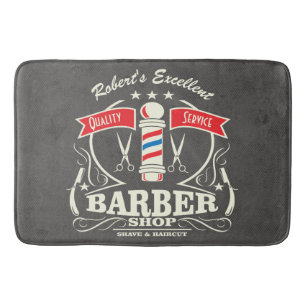 Retro Barber Stylist Work Floor mat Grått Badrumsmatta