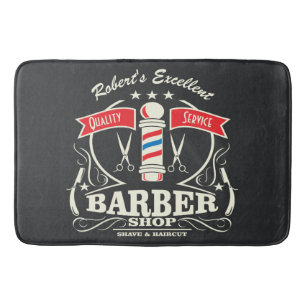 Retro Barber Stylist Work Floor mat Grått Badrumsmatta