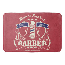 Retro Barber Stylist Work Floor mat Red Retro Badrumsmatta