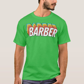 Retro Barber Text T Shirt