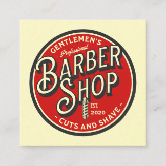 Retro Barbershop AffärsKort Fyrkantigt Visitkort