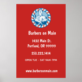 Retro Barbershop Badge Poster