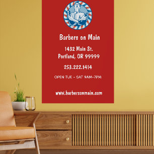 Retro Barbershop Badge Poster