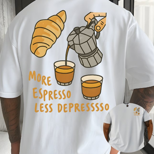 Retro Barista Grafisk T-shirt – Kaffeberoende Desi (Skapare uppladdad)