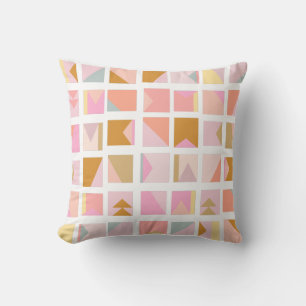 Retro barndekoration geometrisk rosa pastell söt kudde