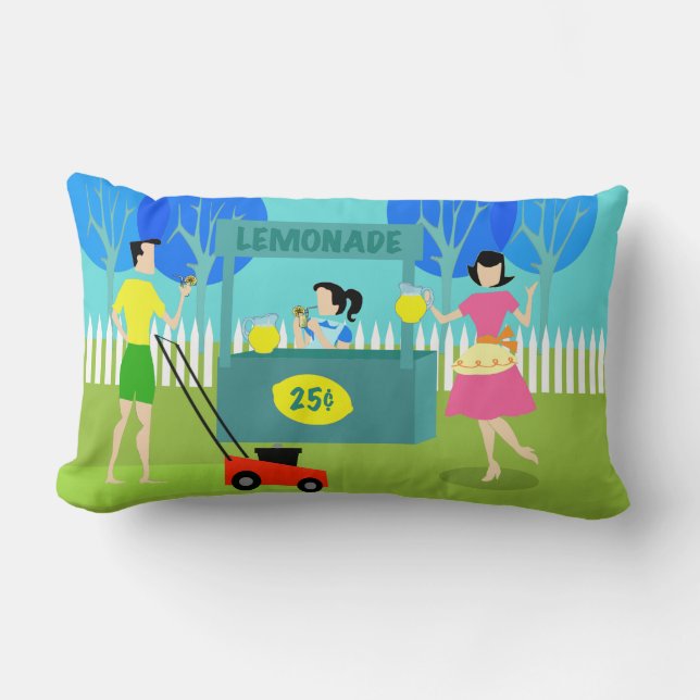 Retro Barns Lemonade stativ i ländryggen Lumbarkudde (Framsida)