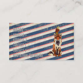 Retro bärnstensfärgad räv- & ugglavisitkort visitkort