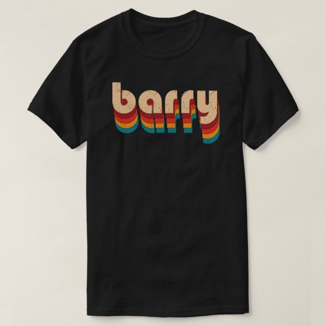 Retro Barry Namn T-Shirt (Design framsida)