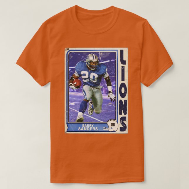 Retro Barry Sanders d T Shirt (Design framsida)