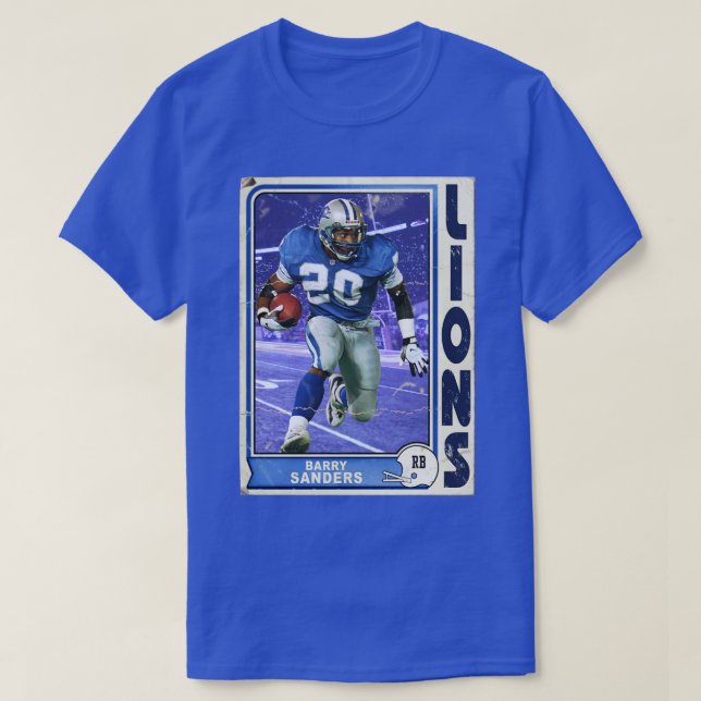Retro Barry Sanders d T Shirt (Design framsida)