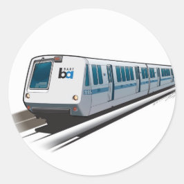 Retro Bart tåg Illustration Runt Klistermärke