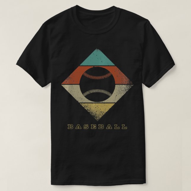 Retro Baseball 1960's 1970's Style Baseball Pullov T Shirt (Design framsida)