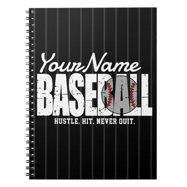 Retro Baseball ADD NAMN Streck Team Player Anteckningsbok (Framsidan)