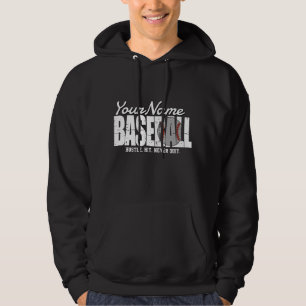 Retro Baseball ADD NAMN Streck Team Player Hoodie