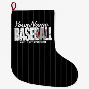 Retro Baseball ADD NAMN Streck Team Player Stor Julstrumpa