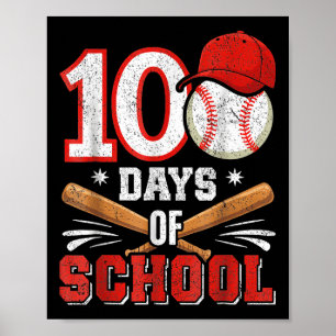 Retro Baseball Älskare Boys, 100:e skoldagen Pla Poster