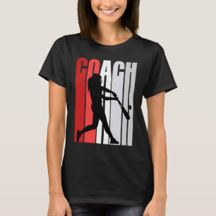 Retro Baseball Coach Womens Birthday Red Stil Col T Shirt