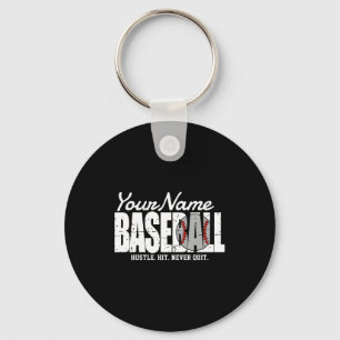 Retro Baseball Lägg Till Namn Pinstripe Lag Spelar Nyckelring