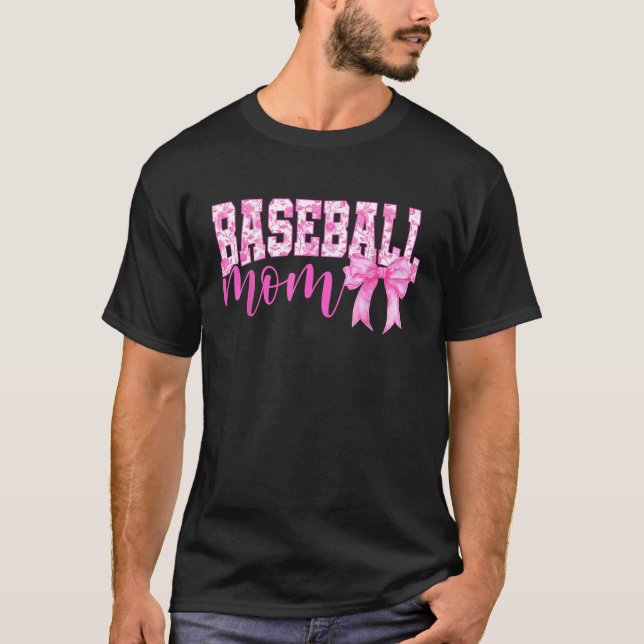 Retro Baseball Mamma Rosa Coquette Bow Game Day Se T Shirt (Framsida)