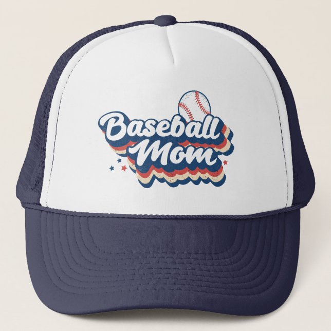 Retro Baseball Mamma Truckerkeps (Framsida)