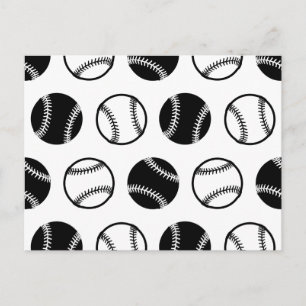 Retro Baseball Mönster Sports Art ANPASSNINGSBAR B Vykort