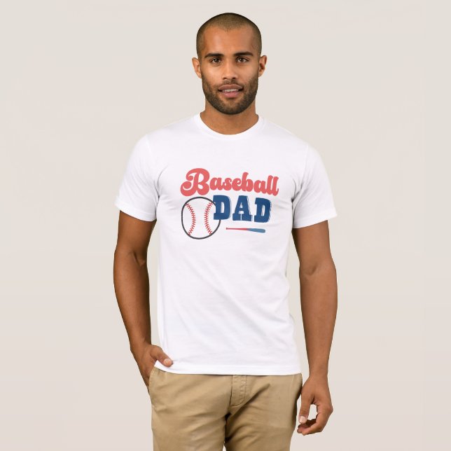 Retro Baseball Pappa T-Shirt Personlig Pappa Shirt (Hel framsida)